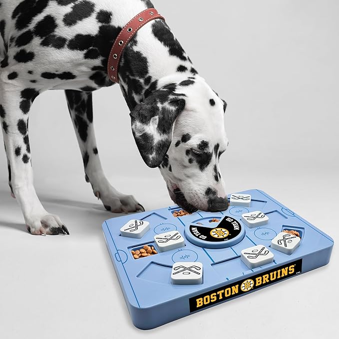 Pets First NHL Boston Bruins Large Puzzle Toy, New Size, Interactive Dog Treat & Slow Feeding Toy