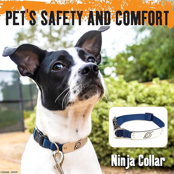 Naruto Dog Collar for Large Dogs, Medium, XS/Small Puppy Collars – Officially Licensed Naruto Shippuden Hidden Leaf Village Anime Dog Collar, Naruto Gifts Pet Collar for Dogs Red Ninja, LG
