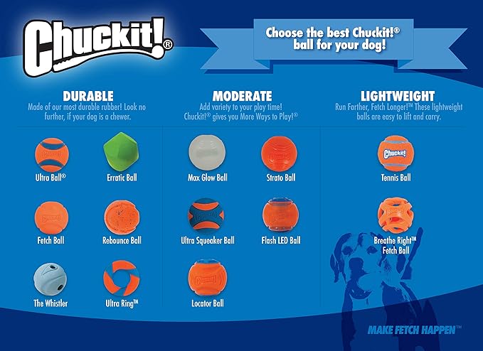Chuckit! Glow in the Dark Bouncy Balls - Ball for Dogs, Chuckit Dog Toy, Max Glow Balls - Medium, 2.5 Inch, Pack of 1