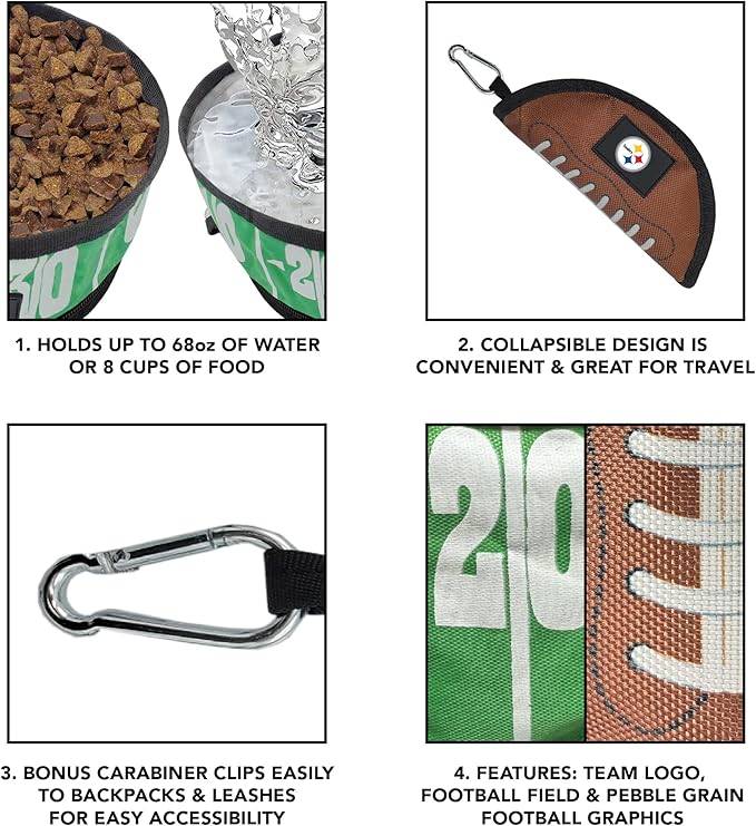 Pets First NFL Collapsible Pet Bowl