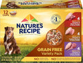 Nature's Recipe Grain Free Wet Dog Food Variety Pack, Chicken Recipes with Beef, Turkey & Lamb in Savory Broth, 2.75 oz. Cups (Pack of 12), 2 Count