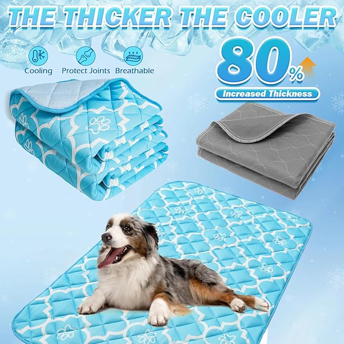 EXPAWLORER Dog Cooling Mat-28.3''*47.2'' Upgraded Extra Large Cooling Pad for Dog Dogs Cats Pets in Summer Keep Cool,Washable,Non-Slip Blanket for Grate Sofa Bed Outdoor