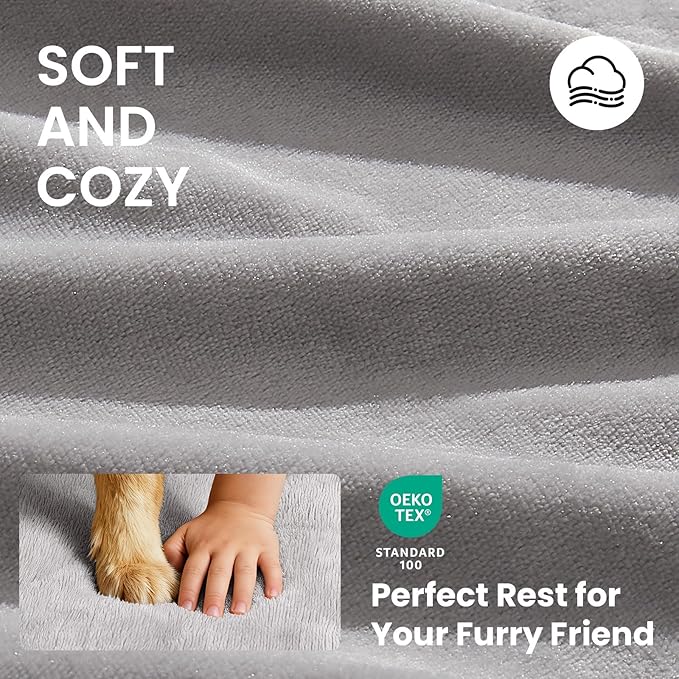OhGeni Memory Foam Orthopedic Waterproof Dog Bed for Large Dogs, Machine-Washable Removable Cover in Easy-Clean Fabric, High Density Foam & Easy-Carry Handle, Suitable for Crate, 41 inch (Gray)