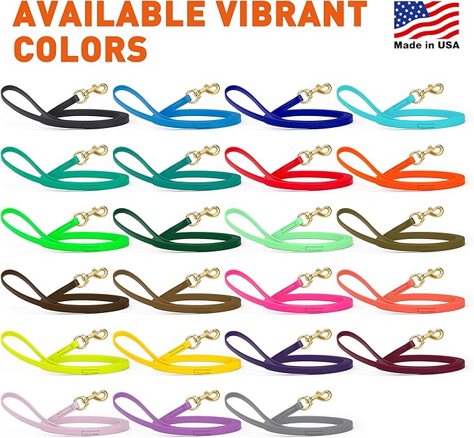 Viper K9 Biothane Working Dog Leash Waterproof Lead for Tracking Training Schutzhund Dog Sport & Search - Odor-Proof Long Line with Solid Brass Snap for Puppy Medium Large 5/8" x 33ft Battleship Gray