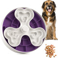Puzzle Feeder Slow Feeder Bowls, Dishwasher Safe, Large Breed Dogs, 4 Modes, 3 Detachable Parts, Adjustable Speeds, Purple
