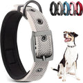 PetiFine Dog Collar for Large Dogs, Neoprene Padded and Adjustable, Reflective Wide Heavy Duty Pet Collars with Durable Metal Belt Buckle for Walking, Grey, L