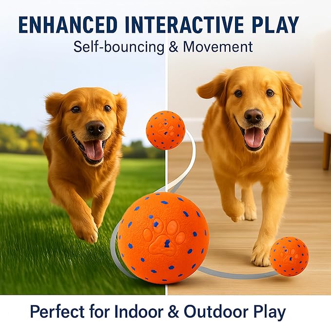 2025 Upgraded Smart Interactive Dog Toy, Durable E-TPU Material, Built-in Anti-mistouch Switch, for Large, Medium, and Small Dogs – Dog Toys to Keep Them Busy Indoors & Outdoors