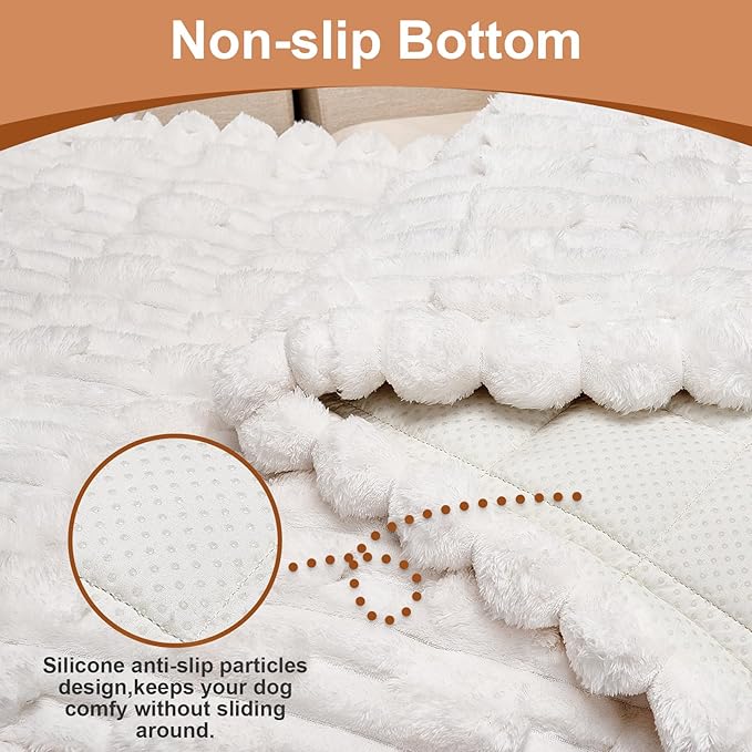Couch Cover for Dogs, Non Slip Fuzzy Pet Couch Covers for Sofa,Pet Friendly Dog Mat for Couches and Sofas,Thick Soft Sofa Slipcovers Cushion Protector(White, 28 x 83/70 x 210cm)
