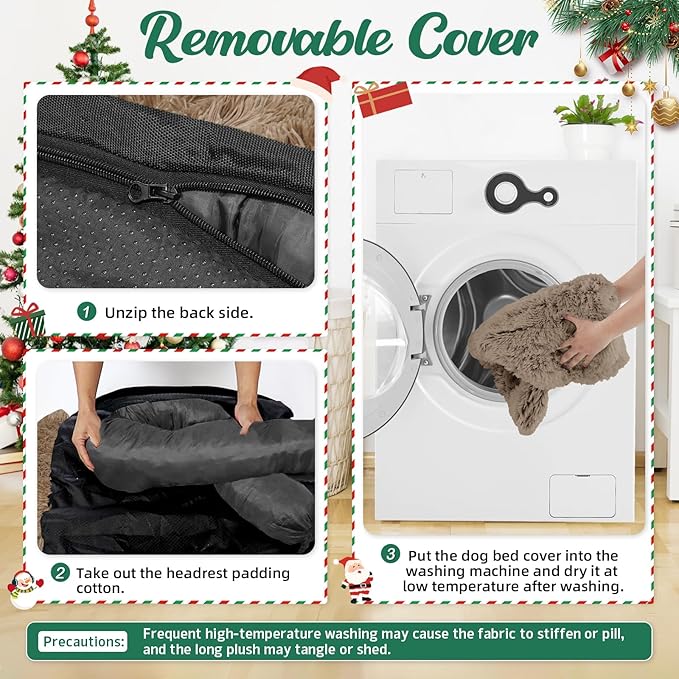 GGIB Calming Dog Bed Christmas Throw Blanket Fluffy Plush Dog Mat for Furniture Protector Decoration Holiday Throw for Sofa Couch Cover for Large Medium Small Dogs Cats (Medium, Camel)