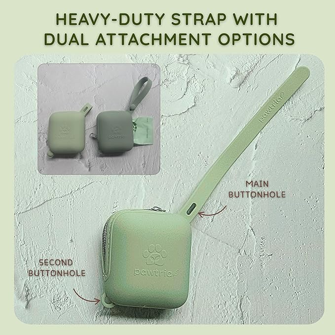 Premium BPA Free Silicone Treat Case, BPA-Free, Leak-Proof, Zero Waste, Supports Rescue Dogs (Light Green)