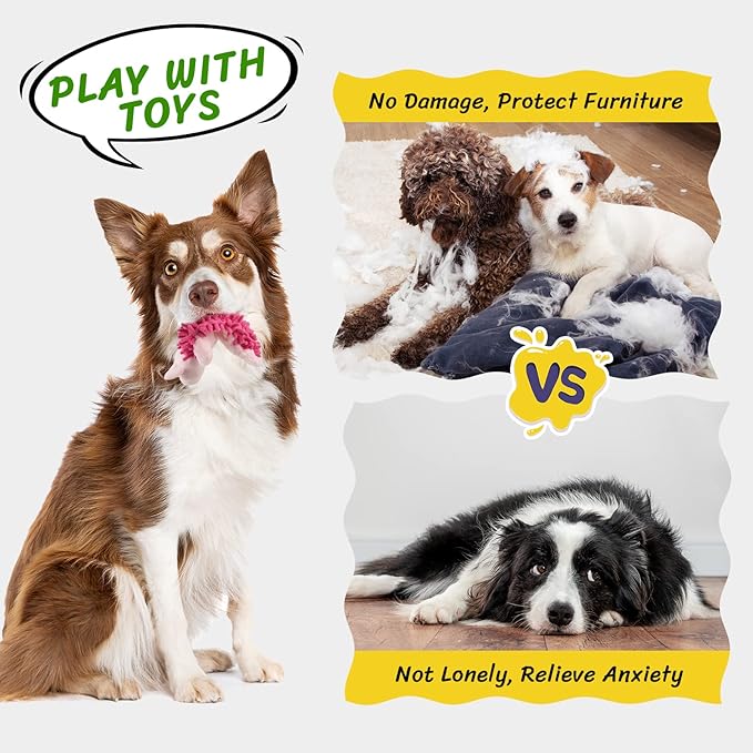 Pet Soft Dog Toys Squeaky - 6 Pack Cute Puppy Toys Plush Animals, No Stuffed Dog Chew Toy Interactive Pet for Small, Medium and Large Dogs