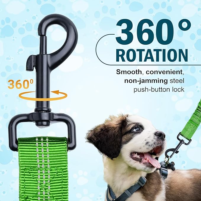 Hands Free Dog Leash for 2 Dogs – Waist Leash for Dog Walking with Dual Bungee, Reflective No Pull Design, Adjustable Belt & Pouch for Running, Hiking, Jogging