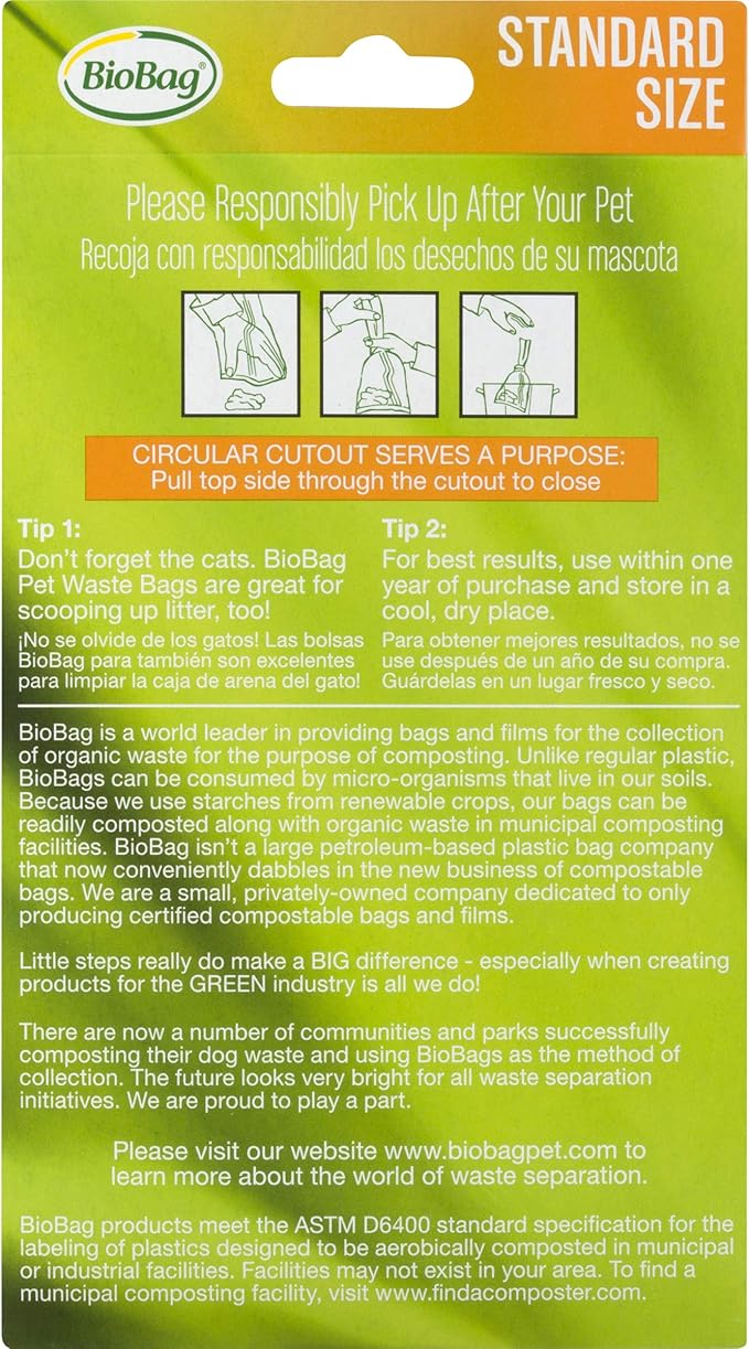 BioBag Compostable Pet Waste Bags, Standard Size, 50 Count (187105-4) (Pack of 4)