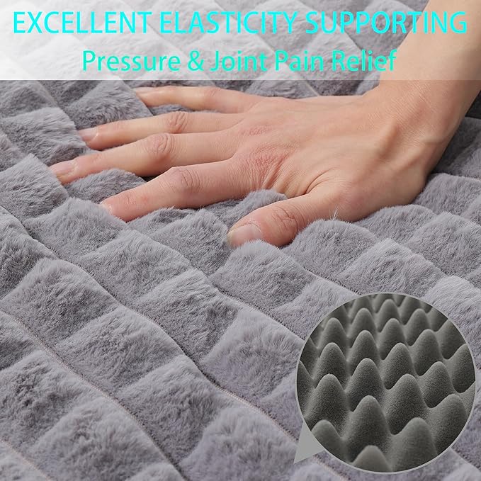 Dog Bed, Waterproof Orthopedic Dog Beds for Large/Medium/Small Dogs, Dog Crate Pad with Removable Washable Pet Mat Cover, Non-Slip Bottom (XL(42''x30''x4''), Grey Side)