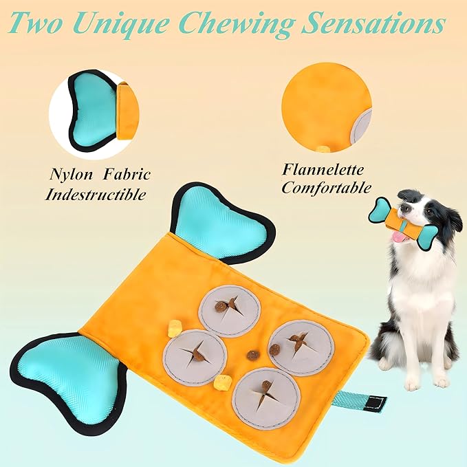 Melede Dog Squeaky Toy, Indestructible Plush and Nylon Fabric Dog Puzzle Toy, Interactive Dog Toys