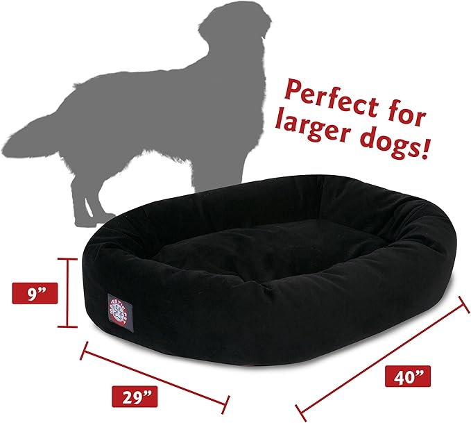 Majestic Pet Villa 32 Inch Shredded Memory Foam Dog Bed for Medium Sized Dog 32x23x7 Inch–Orthopedic Pet Bed - Washable Medium Puppy Mat with Head Support-Marine