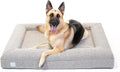 Luxury Boucle Orthopedic Memory Foam Dog Bed with Waterproof Liner and Machine Washable Cover with YKK Zippers (Large, 45" L x 36" W x 7" Th, Sand)