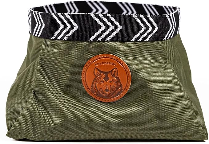 Wilderdog Backpacking Bowl - Holds Food & Water Up to 64oz - Olive