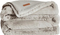 UnHide Marshmallow - Faux Fur Blanket - Heavy Weight, Extra Soft Blanket - Made from Recycled Materials - Machine Washable - Large (90" x 108") - Greige