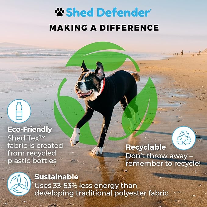 Shed Defender Original Dog Onesie for Dog Shedding, Seen on Shark Tank, Lightweight Breathable, Bodysuit for Dogs, Recovery Suit, Jumpsuit, Dog Body Suit, Shed Shirt, Post Surgery Onesie, Vet Approved