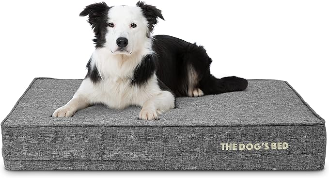 The Dog’s Bed Orthopedic Memory Foam Dog Bed Mattress, Linen Fabric, Grey Linen, Large, 6-Inch