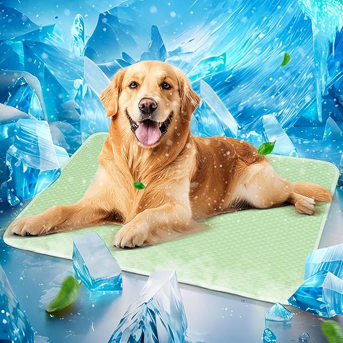 Mora Pets Dog Cooling Mat Breathable Cooling Pad for Dog Cats Washable Pet Cooling Mat for Indoor Outdoor Pets with Non-Slip Bottom 36 x 27 inch Medium