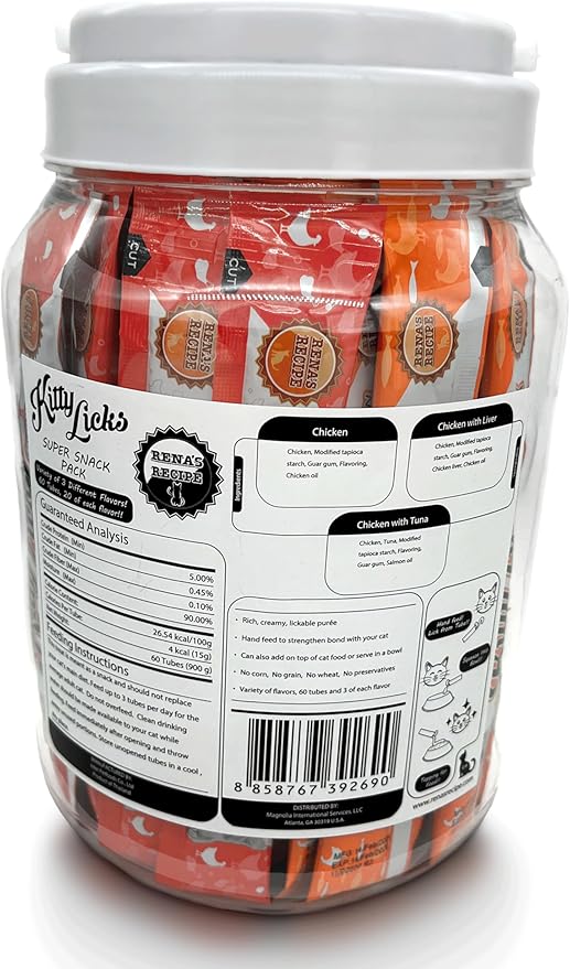 Rena's Recipe Kitty Licks Chicken Varieties (60 Tubes)