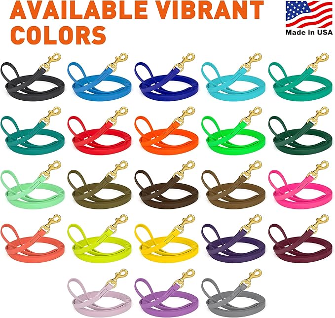 Viper K9 Biothane Working Dog Leash Waterproof Lead for Tracking Training Schutzhund Dog Sport and Search - Odor-Proof Long Line with Solid Brass Snap for Puppy Medium and Large - Water Friendly