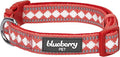 Blueberry Pet 3 Colors 3M Reflective Jacquard Neoprene Padded Adjustable Dog Collar, Coral, Small, Neck 12"-16"