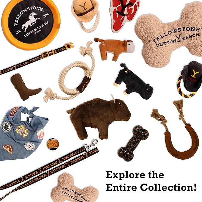 design LAB, Inc. Official Yellowstone Merchandise | Dog Plush Toys | Yellowstone Nesting Toy Barn with Horses | Squeaky Stuffed Animal Horse Gift Set