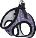 Bark Appeal Lavender Plaid Step-in Dog Harness for Medium to Large Sized Pets – Updated Sizing, Re-Measuring is Essential – Soft Vest Harness – Anti-Choke with Adjustable Strap & Heavy Duty Clip – L