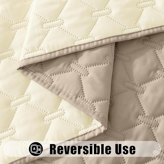 Smiry Waterproof Dog Bed Cover Blanket, Soft Reversible Pet Blanket, Washable Leakproof Cats Dogs Couch Cover for Sofa, Couch, Furniture (82x82 Inch, Taupe/Beige)