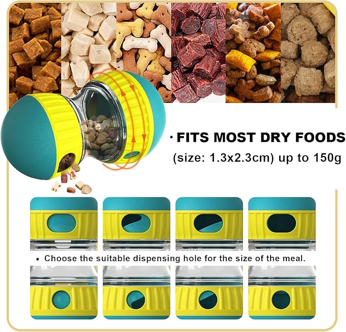 GOLDROC Dog Enrichment Toys, Slow Feeder Puzzle Toy for Cats & Dogs - Interactive Treat Dispenser, Mental Enrichment for Small/Medium Pets (Yellow-Green)