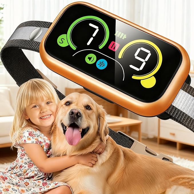 Dog Bark Collar Pro, Instant Bark Solution, Smart Anti Barking Device with 4 Correction Modes, Fast-Acting Barking Collar for for Large Medium Small Dogs 5-150lbs, Ideal for Home & Outdoor Use