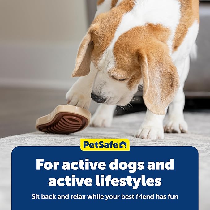 PetSafe Busy Buddy Slab o’ Sirloin Dog Toys – Treat Ring Holding Chew Toy – BPA Free Rubber – Beef Scented – Interactive Pet Puzzle for Boredom or Separation Anxiety – Small to Large Dogs