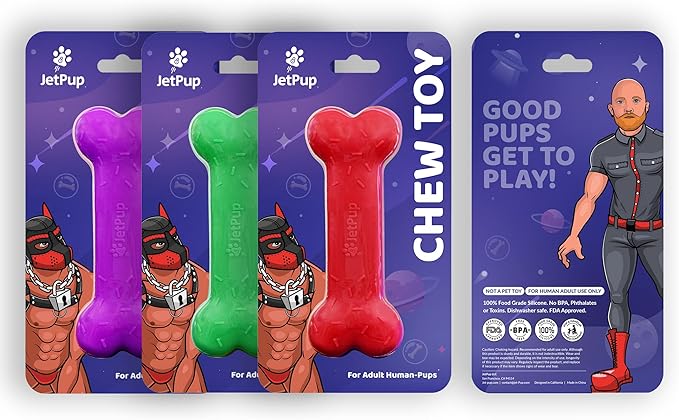Pup Chew Toy - Bone - Human Grade Chew Toy - Human Pup Play - 100% Food Grade Silicone (Green Bone)