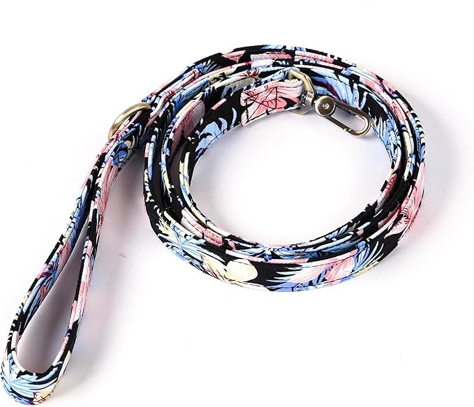 Organic Cotton Dog Leash for Small,Medium and Large Breed,Brass Hardware Pet Leash for Walking,Running and Training 6FT