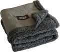 rocket & rex Medium Waterproof Dog Blanket, Grey, Washable Waterproof Pet Blanket Protects Beds, Couches & Other Furniture, Premium Fleece Fabric with Reversible Faux Suede, 30" x 40" (Pack of 1)