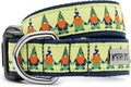 THE WORTHY DOG Collar for Medium Dogs, Adjusts 12-18 inches, Durable Nylon Webbing, Quick Release Buckle, Luck 'O The Irish Gnome Pattern, Green, Medium