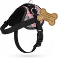 Bark Appeal Pink Plaid No-Pull Dog Harness for Extra Large Sized Pets – Adjustable, Reflective Vest with 3 Leash Clips for Added Control, Easy Walks & Training – XXL