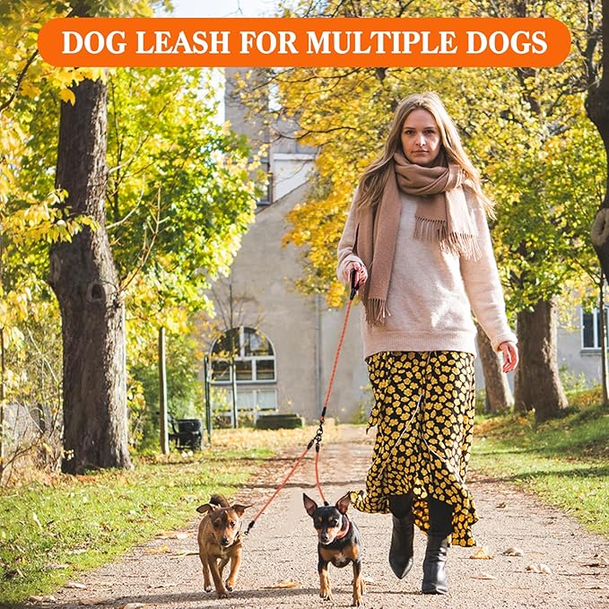 Six Dog Leash,6 Way for Dogs Walker,360 Swivel No Tangle Walking for 6 Dogs with Reflective, Dog Leash for Walking and Training