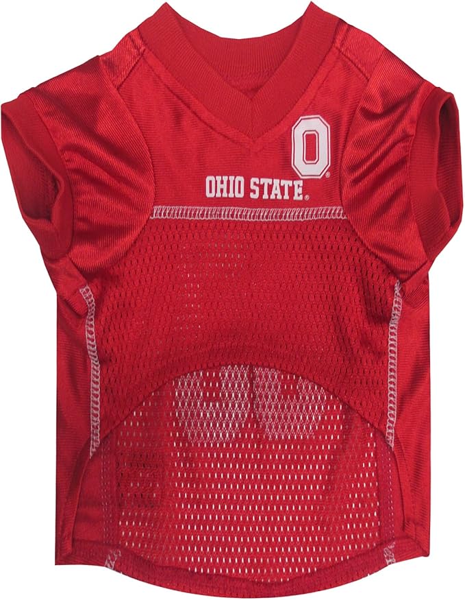 Pets First NCAA College Ohio State Buckeyes Mesh Jersey for DOGS & CATS, XXX-Large. Licensed Dog Jersey with your Favorite Football/Basketball College Team