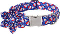Lionet Paws Design Dogs Collar Cute Flower 4th of July Dog Collars for Girl Female Medium Large Dogs with Sundae L