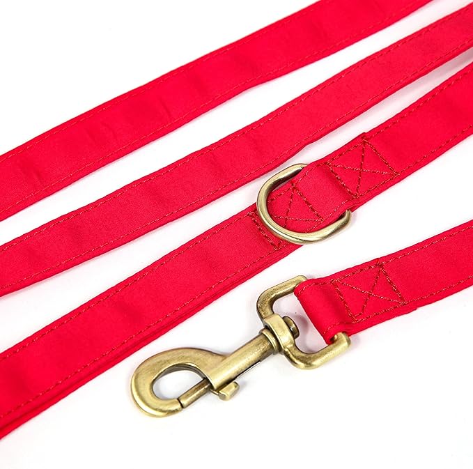 Organic Cotton Dog Leash for Small,Medium and Large Breed,Brass Hardware Pet Leash for Walking,Running and Training 6FT
