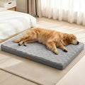 Patas Lague Orthopedic XL Dog Bed Large Sized Dog 42''X28'', Waterproof Soft Comfortable Egg Crate Foam Large Pet Beds Crate Mat with Removable Washable Cover and Nonskid Bottom, Grey