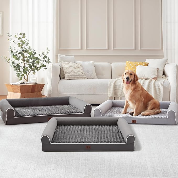 Large Dog Beds Large Sized Dogs 45x35x7 Inch, Orthopedic XXL XL Dog Bed for Medium Size Dogs, Big Waterproof Couch Sofa with Removable Washable Cover for Pet, Dark Grey