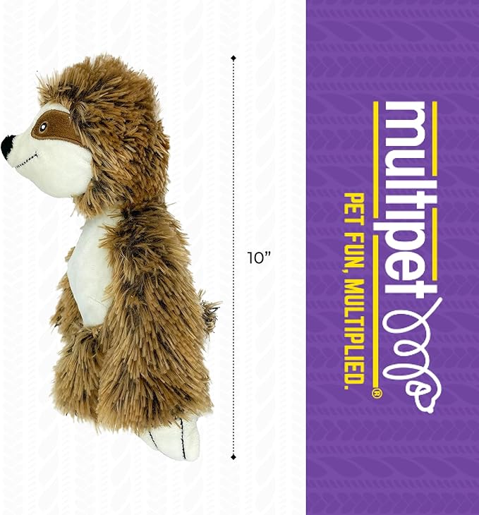 Multipet Bark Buddies Sloth Dog Plush Toy - Squeaky Dog Toy for All Dogs - Extra Soft Plush Dog Toy - Stuffed Animal Dog Toy for Cuddling & Playing - Cute Dog Pet Toy (10")