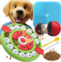 5 in 1 Dog Puzzle Toy Set for Slow Feeding and Puppy IQ Training, Stimulating Cognitive Anxiety Relief and Keeping Dog Busy, Pet Interactive Toy, Treat Dispensing Ball and Lick Mat for Flur