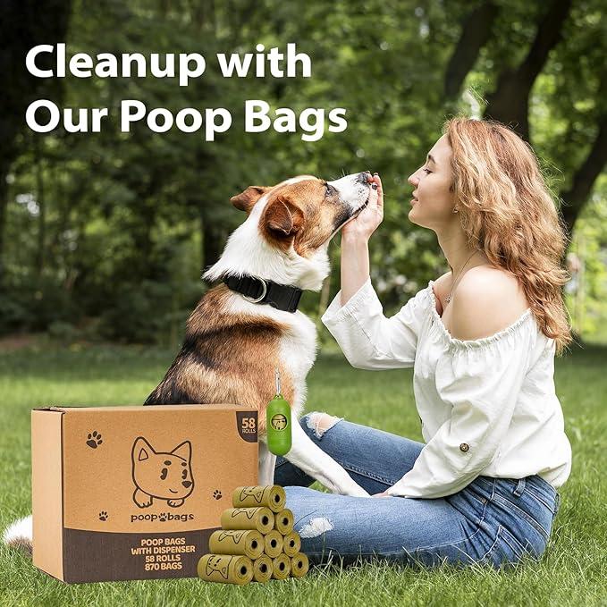 Dog Poop Bags With Dispenser, Strong and Leak-proof Waste Bags for Pets, Floral Scented, 270 Count (18 Packs of 15), 13 Inch x 9 Inch (Khaki)