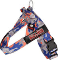 BULLHUG Adjustable Dog Harness– No Pull, No Choke – for English Bulldogs, French Bulldogs, Pugs & Broad-Chested Breeds – Easy, Safe Walks (Orange/Blue Camouflage, Medium)